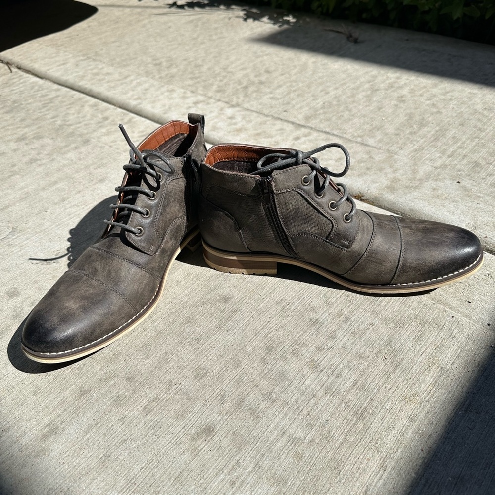 Never Worn Lace up Stylish Boot with Zipper on Side